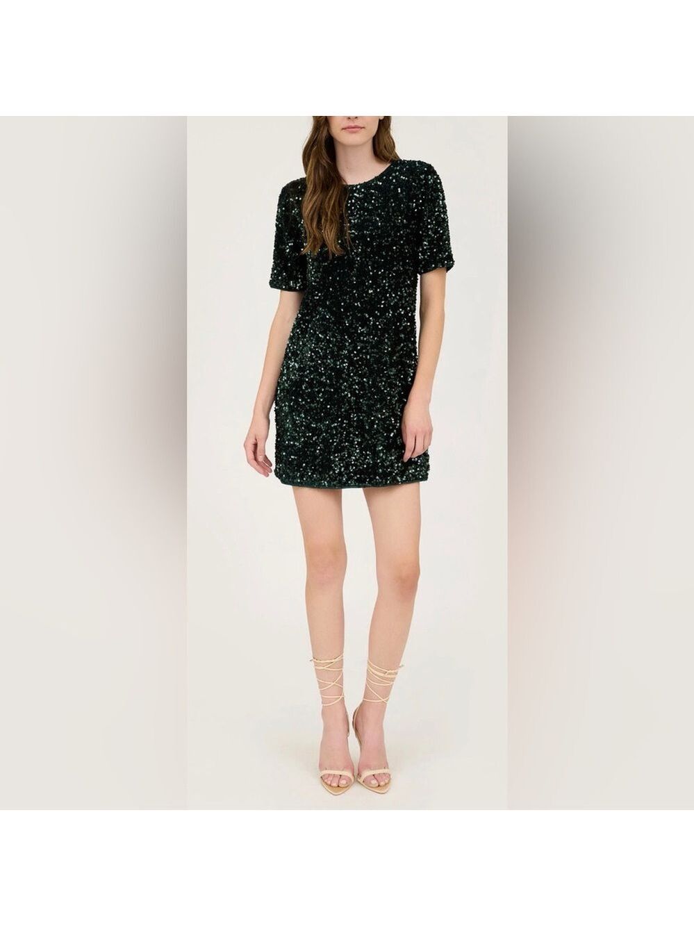 Sparkling Green Sequin Mini Dress